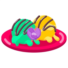 Candyland Ice Cream Scoop Dessert Cutout